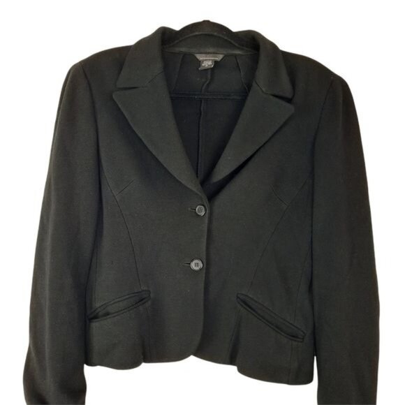Moda International Jackets & Blazers - Moda International  Semi Cropped Knit Black Blazer Jacket